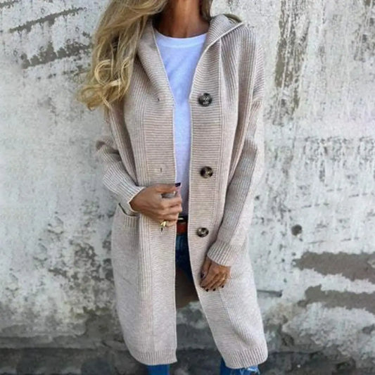 Women's Hooded Knit Sweater Coat