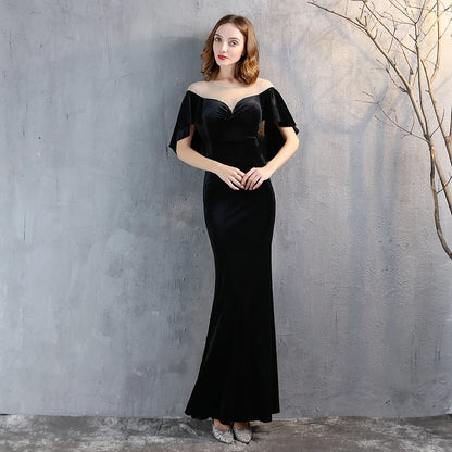Velvet Dusk Crystal Mermaid Gown
