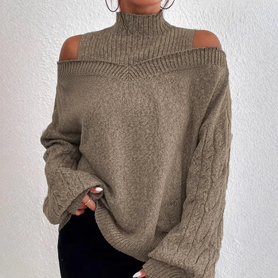Shoulder-Baring Loose Knitwear Sweater