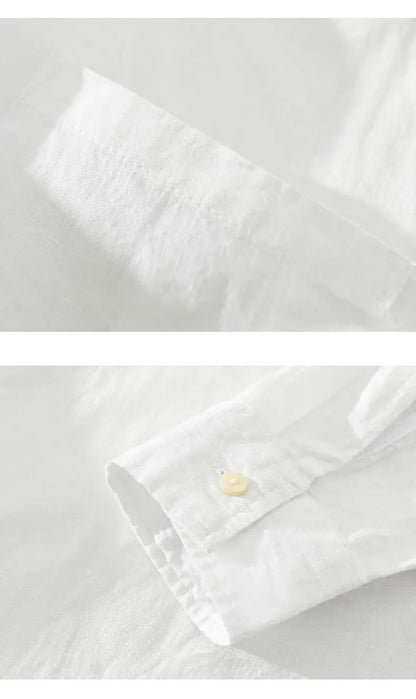 Japanese Retro Linen Pullover Shirt