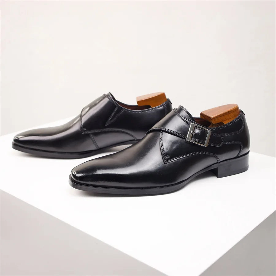 Classic Buckle Leather Dress Shoes