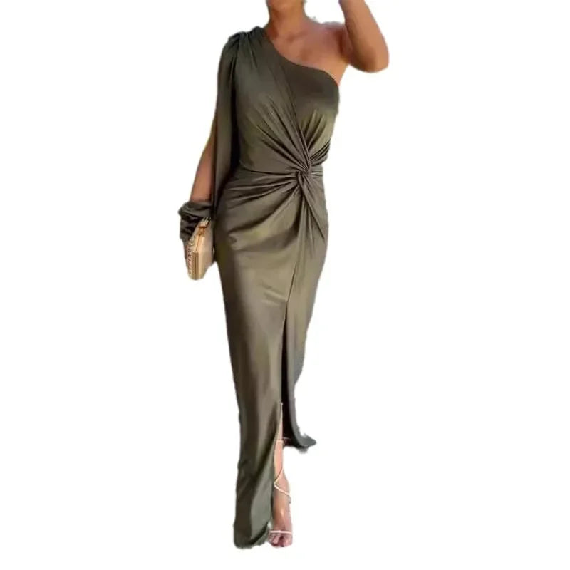Elegant One-Shoulder Party Maxi