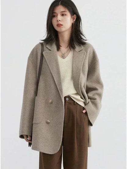 Women’s Luxury Wool-Blend Long Coat