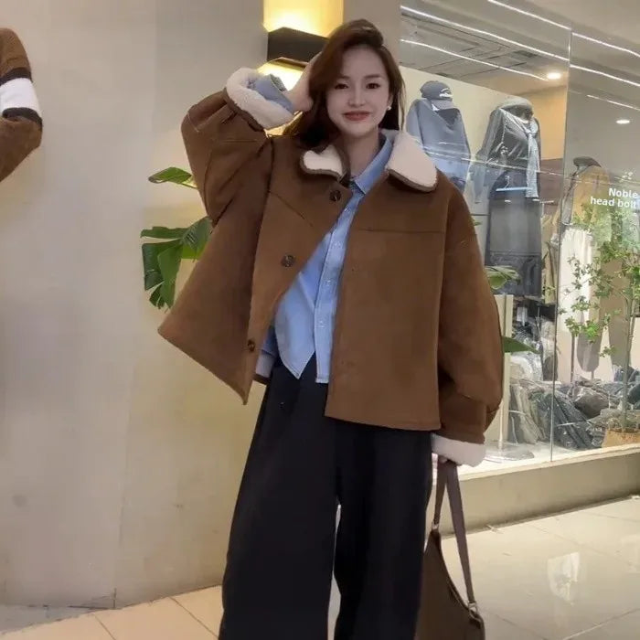 Retro Faux Lamb Fur Coat