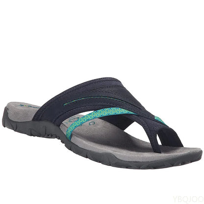 Color Block Closed Toe Flat Slippers