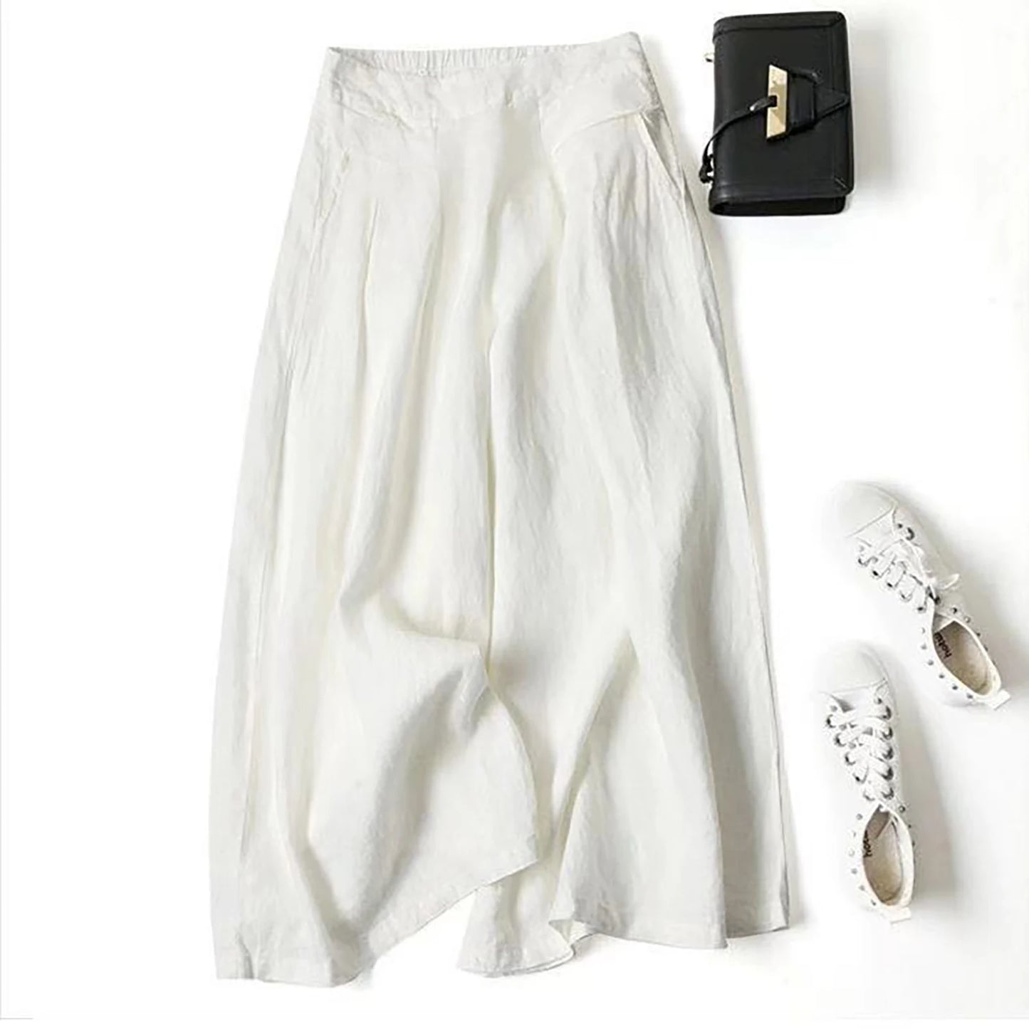 Art Ease Cotton Linen Wide Leg Pants