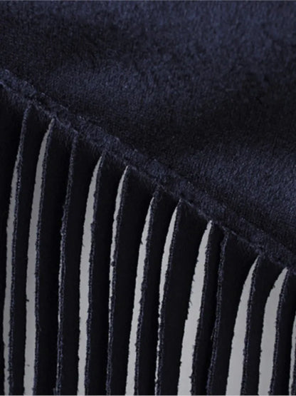 Women’s Navy Blue Suede Skirt Set