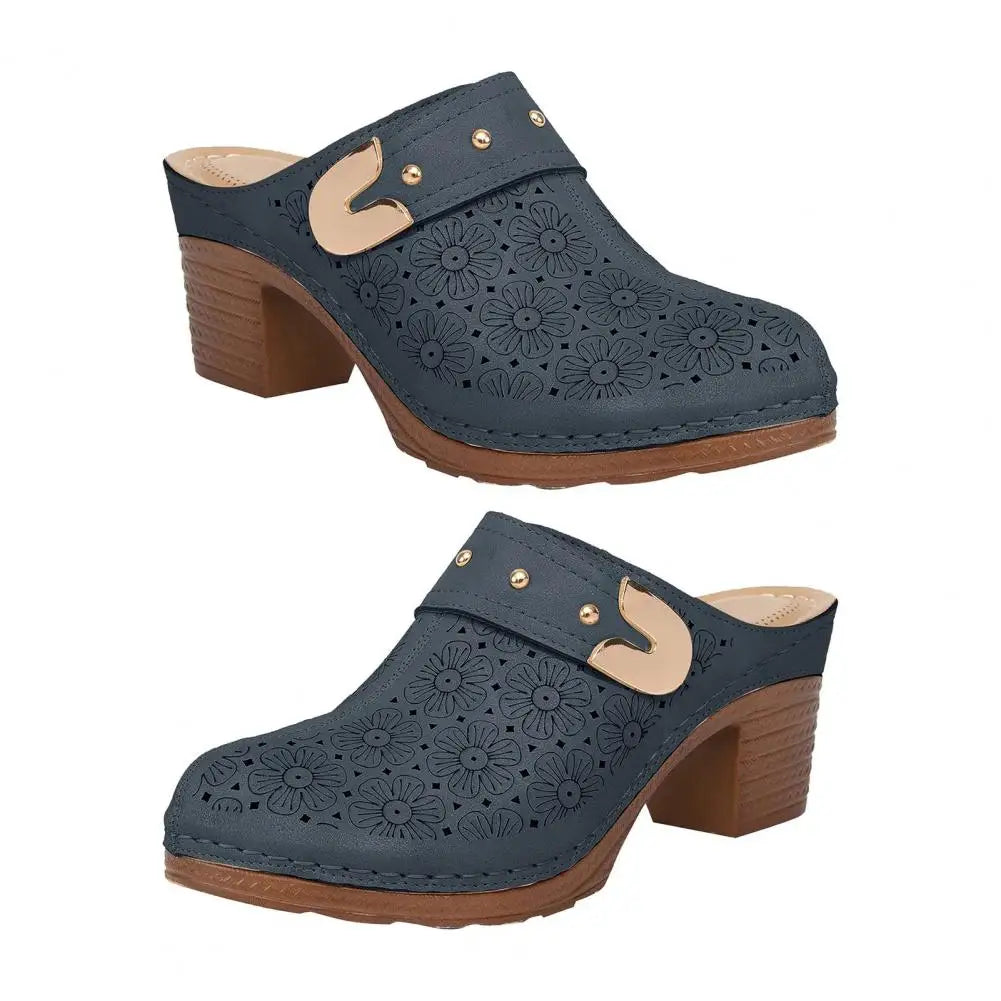 Retro Chic Women's Chunky Heel Sandals