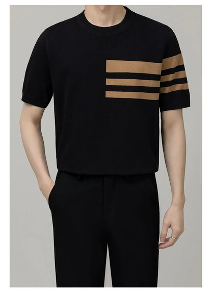 British Style Color-Block Knit Tee