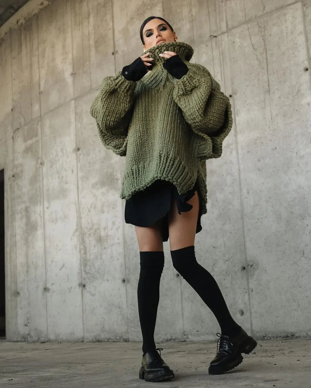 SnugCharm Oversized Winter Knit Sweater