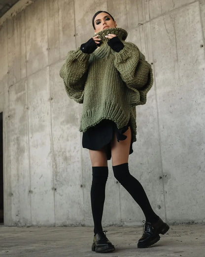 SnugCharm Oversized Winter Knit Sweater
