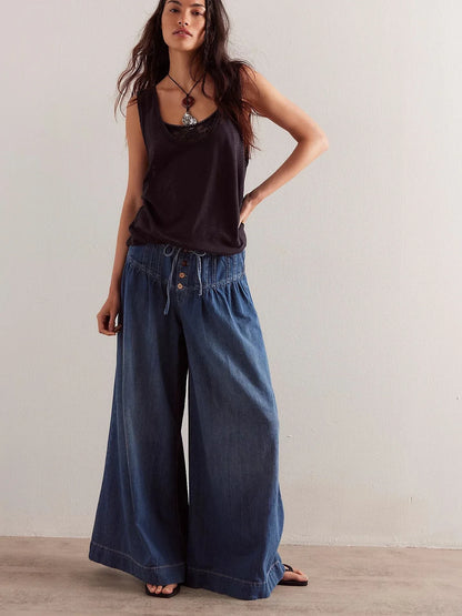 Lace-Up Denim Pants