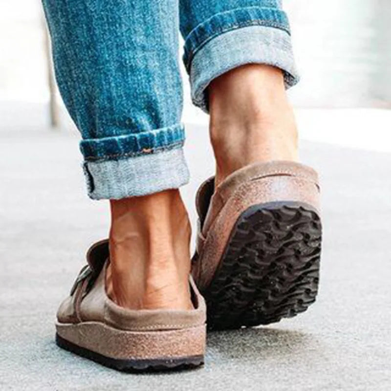 Plus Size Suede Mules