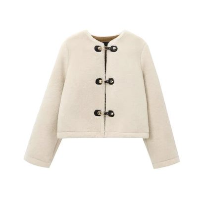 Thick Faux Fur Toggle Jacket