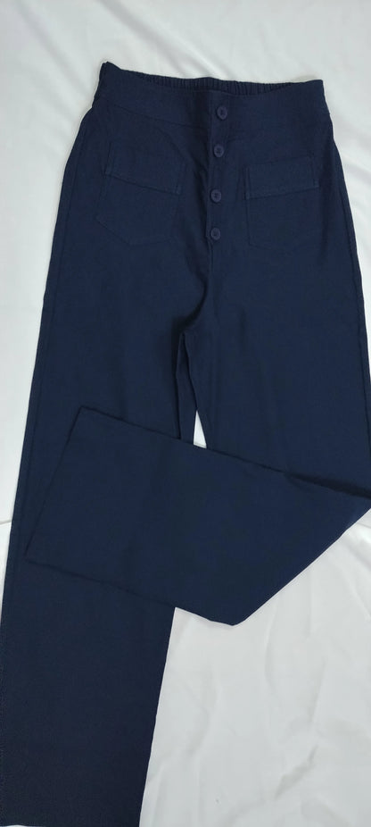 Buttoned Straight-Leg Cargo Pants