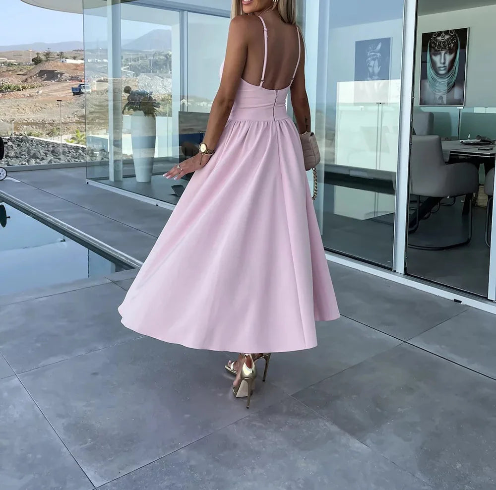 Backless V-Neck Camis Dress