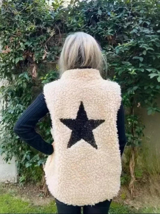 Embroidered Lamb Wool Winter Vest