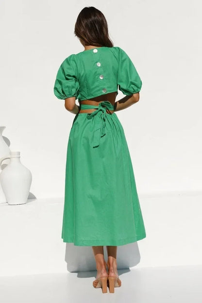Sweet Bloom Puff Sleeve Dress