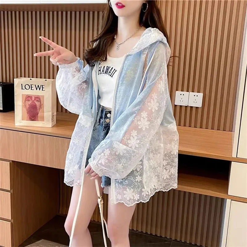 LaceBreeze Mesh Patch Hooded Jacket