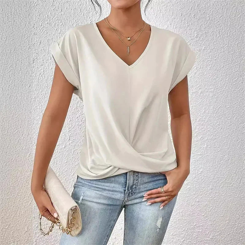 Elegant V-Neck Casual Tee
