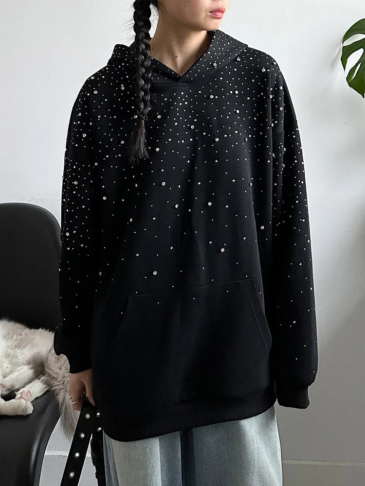Black Rhinestone Sparkle Hoodie