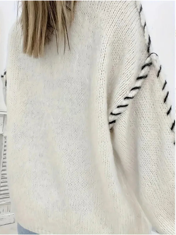 Vintage Elegance Casual Knit Sweater