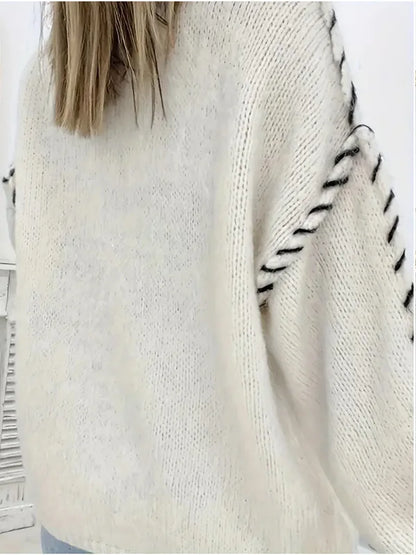 Vintage Elegance Casual Knit Sweater