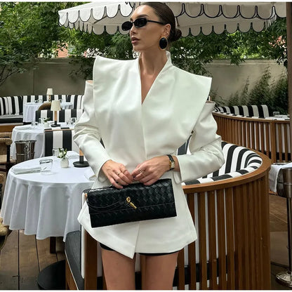 Sleek Poise Off-Shoulder Blazer