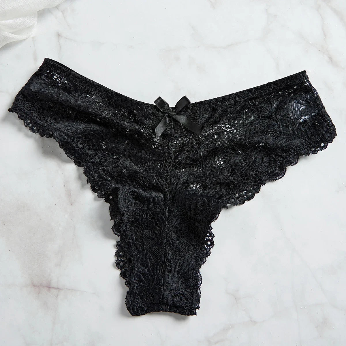 Lace V-Neck Tulle Lingerie Set