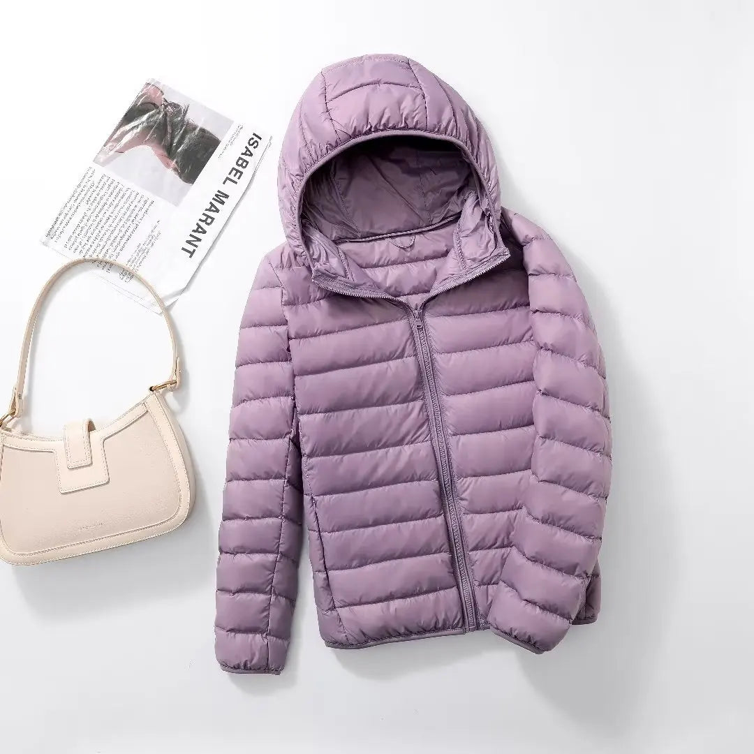 Women's Lightweight Hooded Duck Down Puffer Jacket