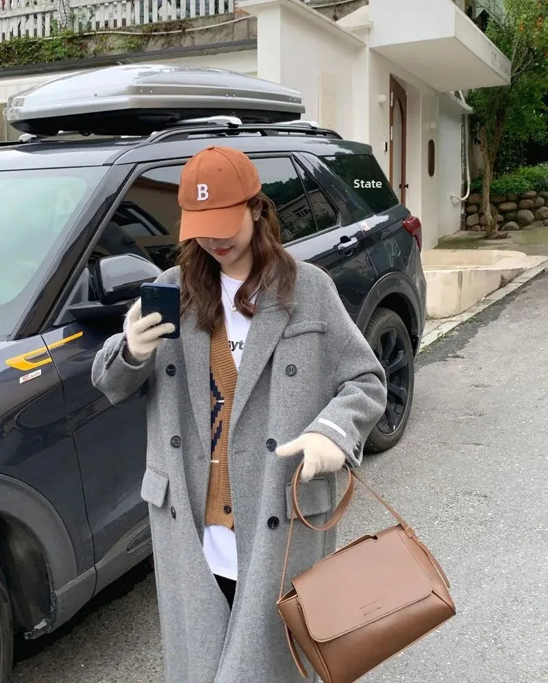 Double-Breasted Woolen Coat