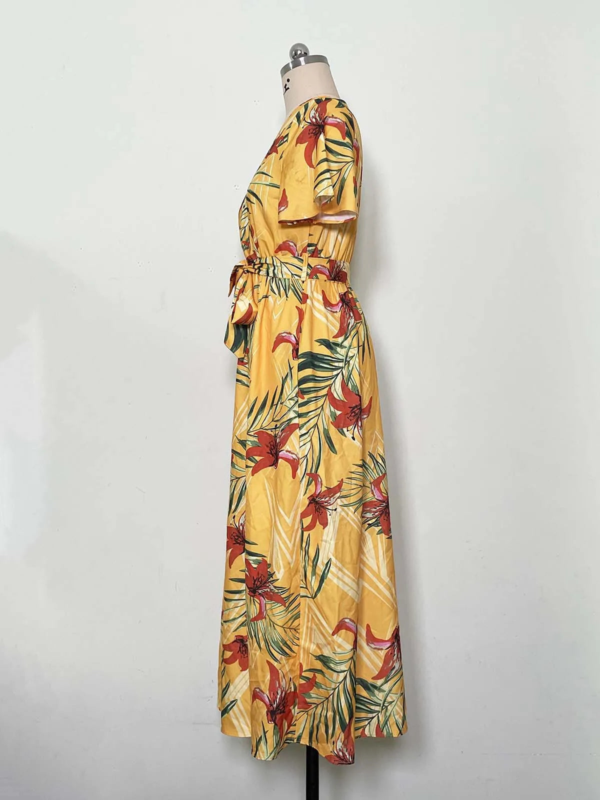 Curvy Chic V-Neck Belted Dress