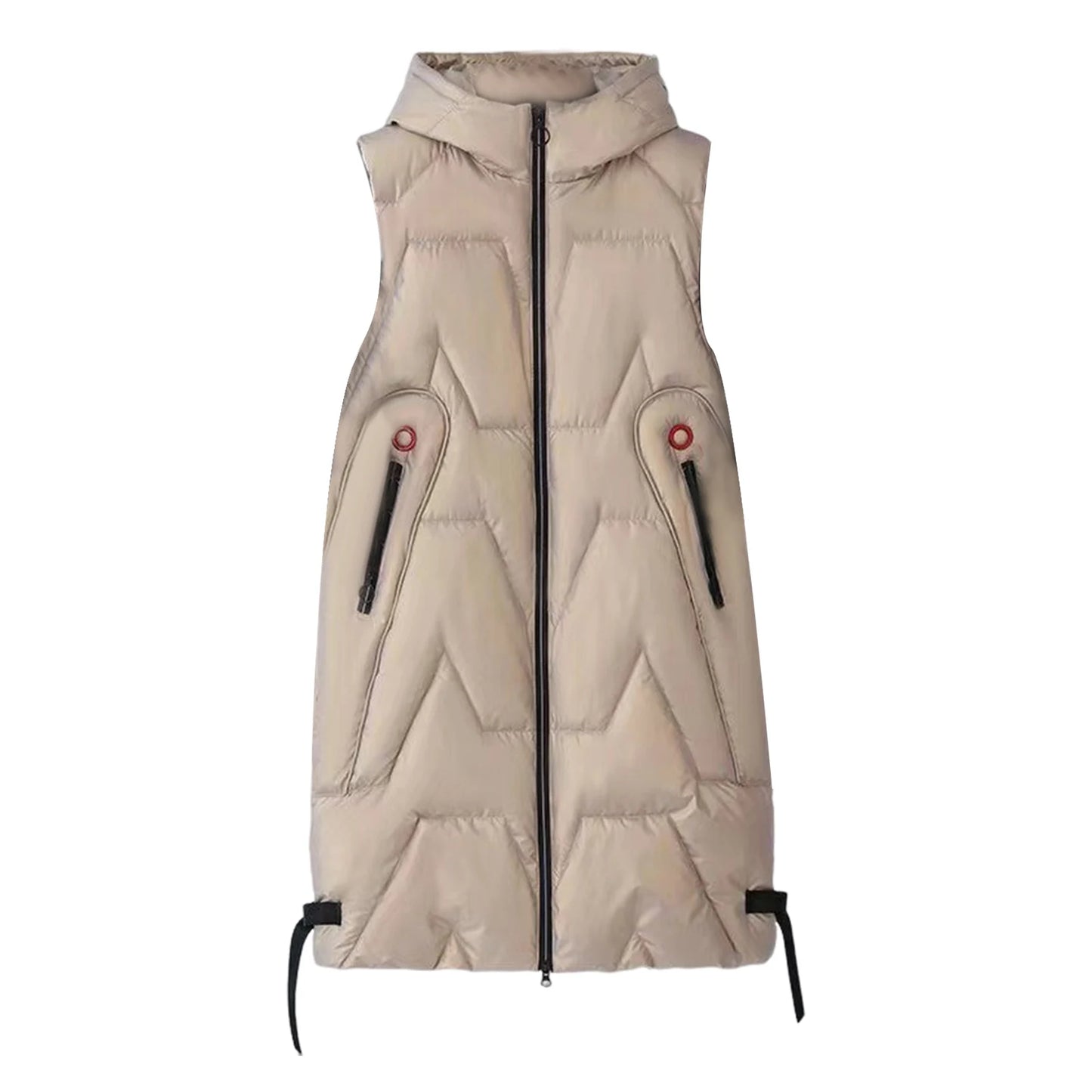 ThermaGlow Hooded Mid-Length Vest Coat