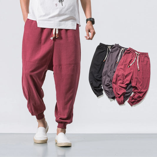 Zen Flow Oversized Linen Harem Pants
