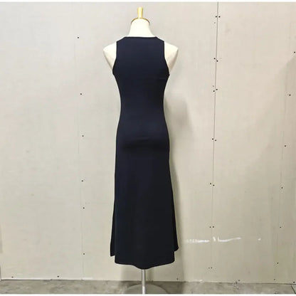 SculptKnit Sleeveless Split Midi Dress