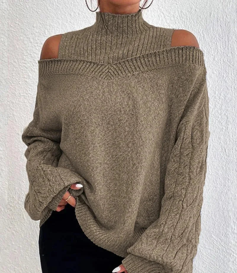 Shoulder-Baring Loose Knitwear Sweater