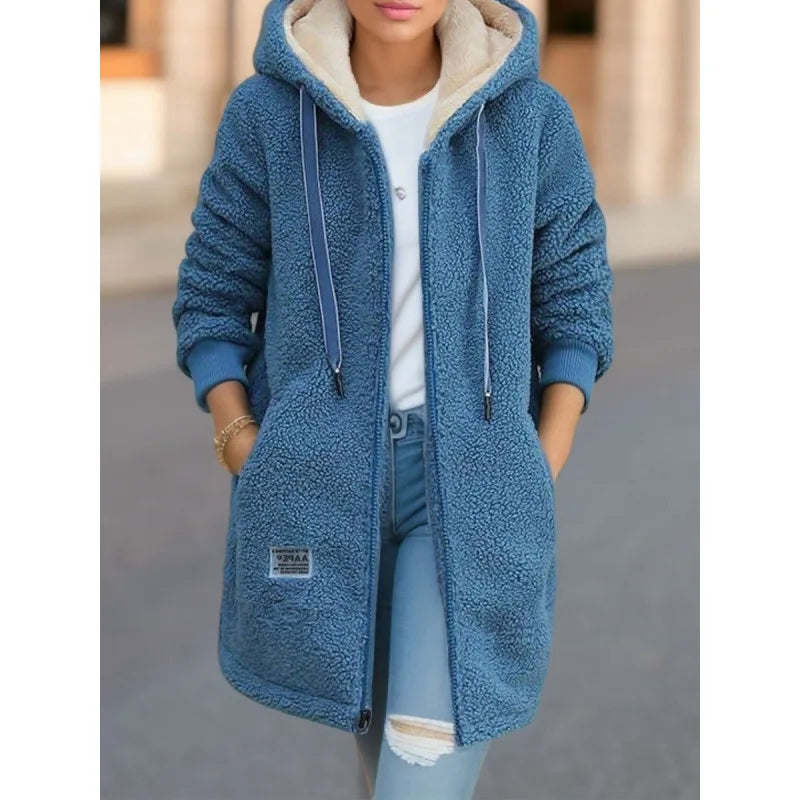 Mid-Length Zipper Jacket with Embroidered Lettering