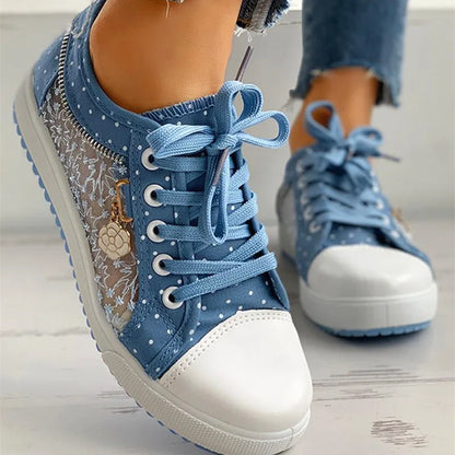 Breezy Mesh Denim Flats
