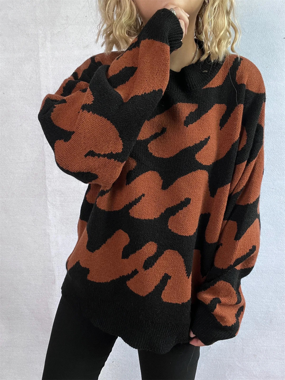 Stripe Craft Patchwork Knit Pullover