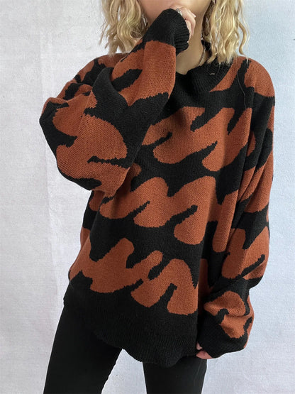 Stripe Craft Patchwork Knit Pullover