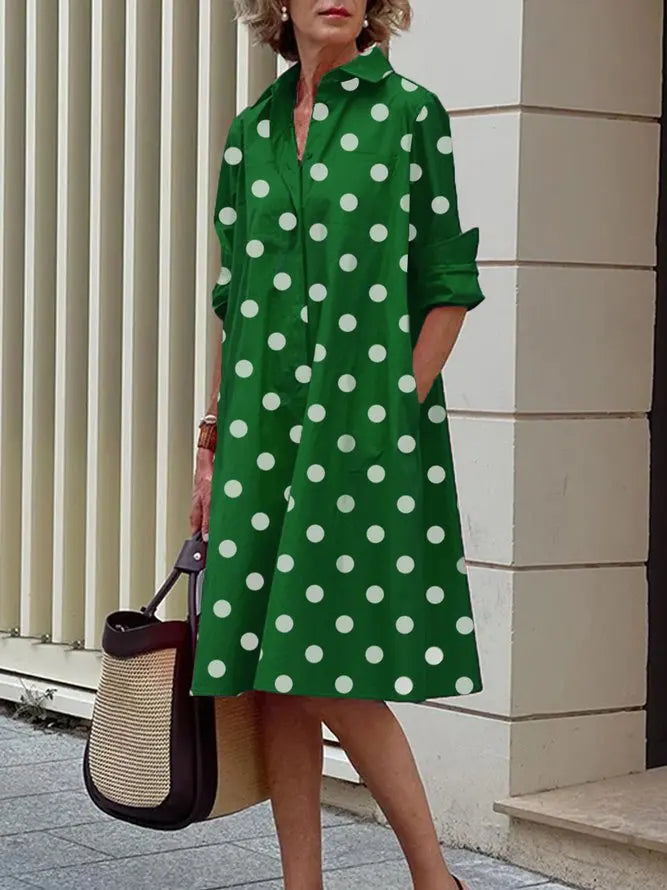 Autumn Muse Printed Shirt Dress