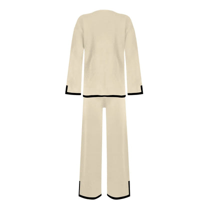 Knitted Women’s Trousers Suit — Two-Piece Set