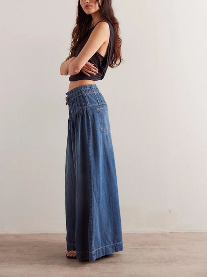 Lace-Up Denim Pants