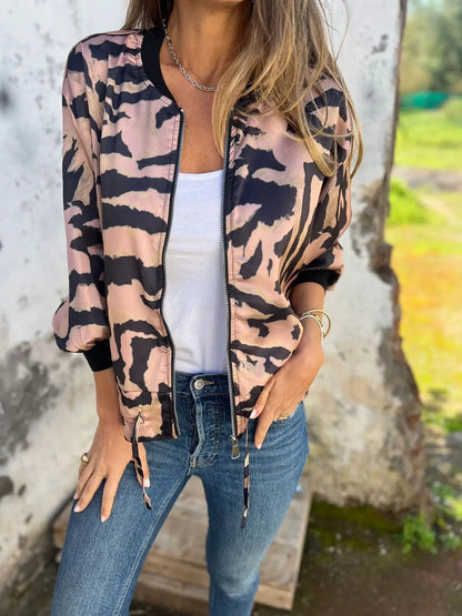 Leopard Print Bomber Jacket