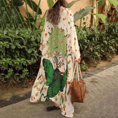 Boho Floral Kimono Beach Cover Up