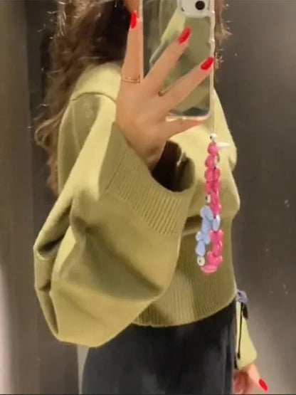 Chic Fluffy Knit Short Sweater