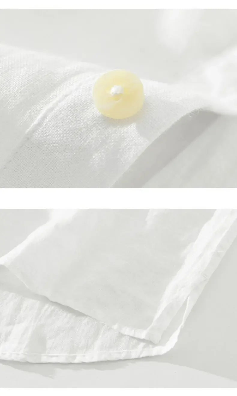 Japanese Retro Linen Pullover Shirt