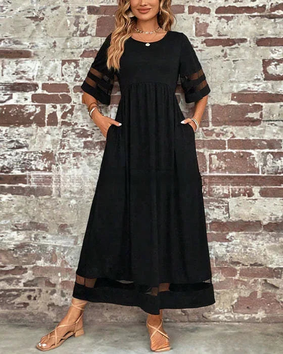 Vintage Mesh Patchwork Summer Dress