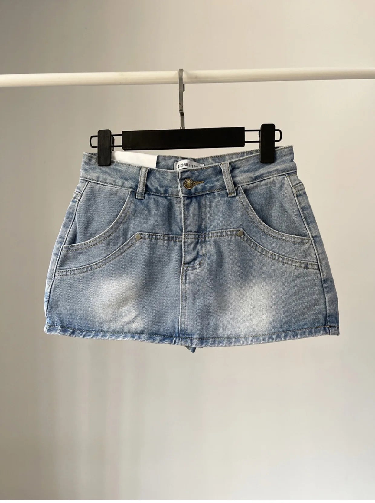 High Waist Denim Mini Skirt