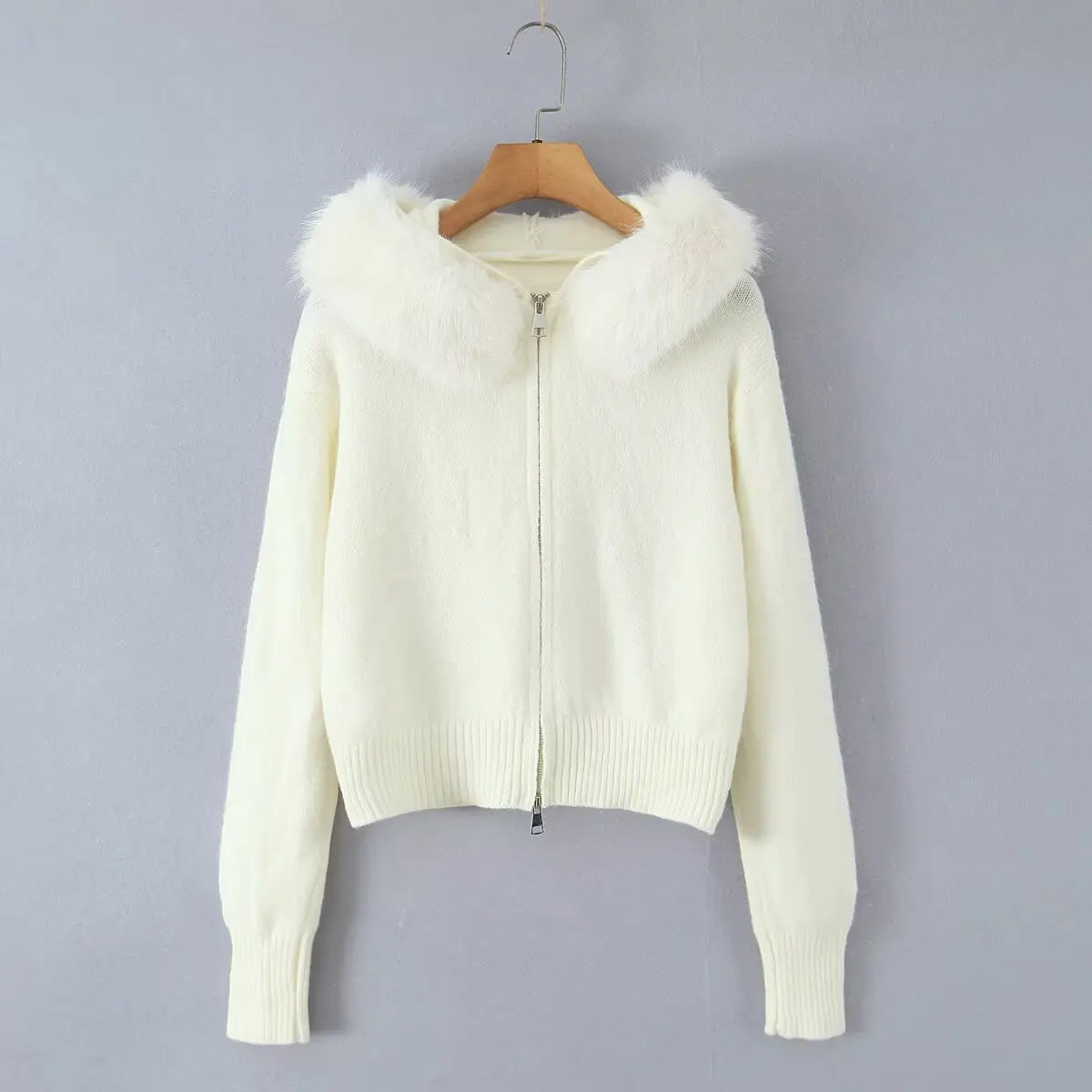 Women’s Faux Fur Zip Cardigan